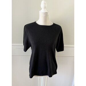 Carolyn Taylor Essentials NWT L Black Short Sleeve Soft Sweater